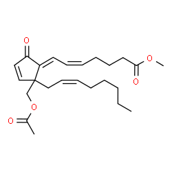 ChemSpider 2D Image | Methyl (5Z,7E,14Z)-12-(acetoxymethyl)-9-oxoprosta-5,7,10,14-tetraen-1-oate | C24H34O5