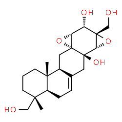 ChemSpider 2D Image | (1R,4aR,4bS,5aR,6aR,7S,7aS,8aR,8bR,11aR)-1,7a-Bis(hydroxymethyl)-1,4a-dimethyl-1,2,3,4,4a,4b,5,6a,7,7a,8a,9,11,11a-tetradecahydro-8bH-oxireno[11,11a]tetrapheno[8,9-b]oxirene-7,8b-diol | C22H32O6