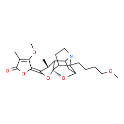 ChemSpider 2D Image | (5Z)-4-Methoxy-5-[(1S,4R)-9-(4-methoxybutyl)-4-methyl-2,14-dioxa-10-azapentacyclo[6.5.1.0~1,5~.0~6,10~.0~9,13~]tetradec-3-ylidene]-3-methyl-2(5H)-furanone | C23H31NO6
