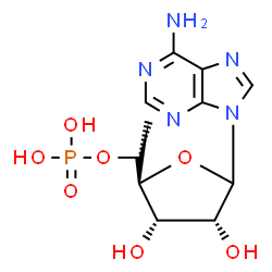 ChemSpider 2D Image | 9-(6-Deoxy-5-O-phosphono-D-allofuranosyl)-9H-purin-6-amine | C11H16N5O7P
