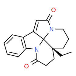 ChemSpider 2D Image | (12aR)-12a-Ethyl-1,2,3,11,12,12a-hexahydro-4H,10H-3a,9b-diazaindeno[7,1-jk]fluorene-4,10-dione | C19H20N2O2