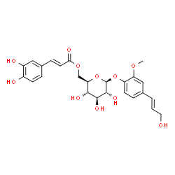 ChemSpider 2D Image | 4-[(1E)-3-Hydroxy-1-propen-1-yl]-2-methoxyphenyl 6-O-[(2E)-3-(3,4-dihydroxyphenyl)-2-propenoyl]-beta-D-glucopyranoside | C25H28O11