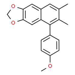 ChemSpider 2D Image | 5-(4-Methoxyphenyl)-6,7-dimethylnaphtho[2,3-d][1,3]dioxole | C20H18O3