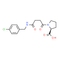 ChemSpider 2D Image | 1-{4-[(4-Chlorobenzyl)amino]-4-oxobutanoyl}-L-proline | C16H19ClN2O4