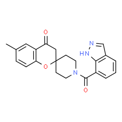 ChemSpider 2D Image | 1'-(1H-Indazole-7-carbonyl)-6-methylspiro[chroman-2,4'-piperidin]-4-one | C22H21N3O3