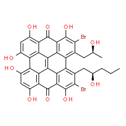 ChemSpider 2D Image | Gymnochrome E | C36H26Br2O10
