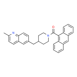 ChemSpider 2D Image | 9-Anthryl{4-[(2-methyl-6-quinolinyl)methyl]-1-piperidinyl}methanone | C31H28N2O