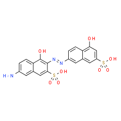 ChemSpider 2D Image | 7-Amino-4-hydroxy-3-[(E)-(5-hydroxy-7-sulfo-2-naphthyl)diazenyl]-2-naphthalenesulfonic acid | C20H15N3O8S2