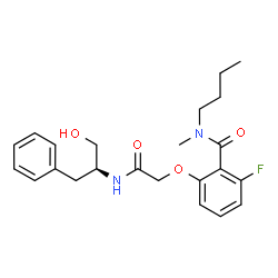 ChemSpider 2D Image | 2-(2-{[(1S)-1-benzyl-2-hydroxyethyl]amino}-2-oxoethoxy)-N-butyl-6-fluoro-N-methylbenzamide | C23H29FN2O4