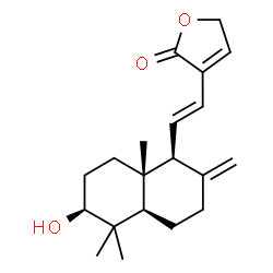 ChemSpider 2D Image | 3-{(E)-2-[(1S,4aR,6S,8aS)-6-Hydroxy-5,5,8a-trimethyl-2-methylenedecahydro-1-naphthalenyl]vinyl}-2(5H)-furanone | C20H28O3