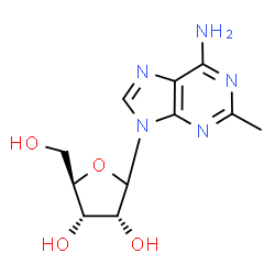 ChemSpider 2D Image | 2-Methyl-9-(D-ribofuranosyl)-9H-purin-6-amine | C11H15N5O4
