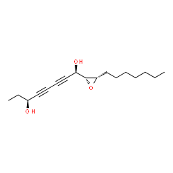 ChemSpider 2D Image | (1R,6S)-1-[(2R,3S)-3-Heptyl-2-oxiranyl]-2,4-octadiyne-1,6-diol | C17H26O3