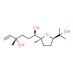 ChemSpider 2D Image | (1R,4S)-1-[(2S,5R)-5-(2-Hydroxy-2-propanyl)-2-methyltetrahydro-2-furanyl]-4-methyl-5-hexene-1,4-diol | C15H28O4