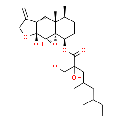 ChemSpider 2D Image | (1aR,2R,5S,5aR,6aS,9aR,9bS)-9a-Hydroxy-5,5a-dimethyl-7-methylenedecahydro-2H-oxireno[1,8a]naphtho[2,3-b]furan-2-yl 2-hydroxy-2-(hydroxymethyl)-4,6-dimethyloctanoate | C26H42O7