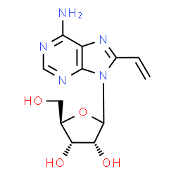 ChemSpider 2D Image | 9-(D-Ribofuranosyl)-8-vinyl-9H-purin-6-amine | C12H15N5O4