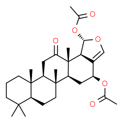 ChemSpider 2D Image | (1S,4S,5aS,5bR,7aS,11aS,11bR,13aS,13bS)-5b,8,8,11a,13a-Pentamethyl-13-oxo-1,4,5,5a,5b,6,7,7a,8,9,10,11,11a,11b,12,13,13a,13b-octadecahydrochryseno[1,2-c]furan-1,4-diyl diacetate | C29H42O6