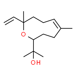 ChemSpider 2D Image | 2-[(5Z)-5,9-Dimethyl-9-vinyl-2,3,4,7,8,9-hexahydro-2-oxoninyl]-2-propanol | C15H26O2