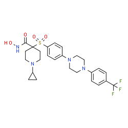 ChemSpider 2D Image | 1-Cyclopropyl-N-hydroxy-4-[(4-{4-[4-(trifluoromethyl)phenyl]-1-piperazinyl}phenyl)sulfonyl]-4-piperidinecarboxamide | C26H31F3N4O4S
