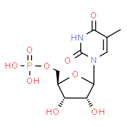 ChemSpider 2D Image | 5-Methyl-1-(5-O-phosphono-D-ribofuranosyl)-2,4(1H,3H)-pyrimidinedione | C10H15N2O9P