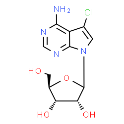 ChemSpider 2D Image | 5-Chloro-7-(D-ribofuranosyl)-7H-pyrrolo[2,3-d]pyrimidin-4-amine | C11H13ClN4O4