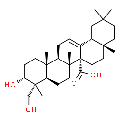 ChemSpider 2D Image | (3alpha)-3,23-Dihydroxyolean-12-en-27-oic acid | C30H48O4