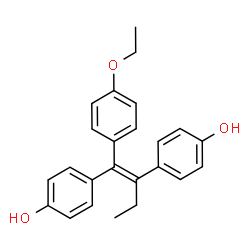 ChemSpider 2D Image | 4,4'-[(1Z)-1-(4-Ethoxyphenyl)-1-butene-1,2-diyl]diphenol | C24H24O3