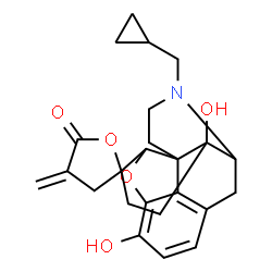 ChemSpider 2D Image | 4'-(Cyclopropylmethyl)-10',17'-dihydroxy-4-methylene-3,4-dihydro-5H-spiro[furan-2,14'-[12]oxa[4]azapentacyclo[9.6.1.0~1,13~.0~5,17~.0~7,18~]octadeca[7(18),8,10]trien]-5-one | C24H27NO5