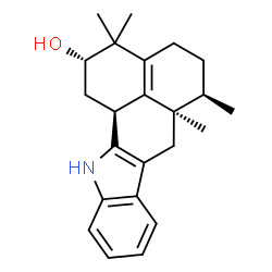 ChemSpider 2D Image | (2S,6R,6aR,12bS)-3,3,6,6a-Tetramethyl-1,2,3,4,5,6,6a,7,12,12b-decahydronaphtho[1,8-ab]carbazol-2-ol | C23H29NO