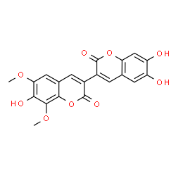 ChemSpider 2D Image | 6',7,7'-Trihydroxy-6,8-dimethoxy-2H,2'H-3,3'-bichromene-2,2'-dione | C20H14O9