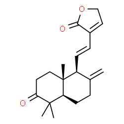 ChemSpider 2D Image | 3-{(E)-2-[(1S,4aR,8aS)-5,5,8a-Trimethyl-2-methylene-6-oxodecahydro-1-naphthalenyl]vinyl}-2(5H)-furanone | C20H26O3