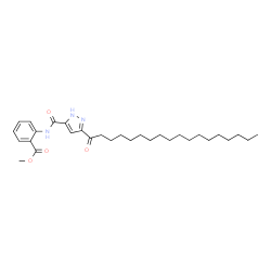 ChemSpider 2D Image | Methyl 2-{[(3-stearoyl-1H-pyrazol-5-yl)carbonyl]amino}benzoate | C30H45N3O4