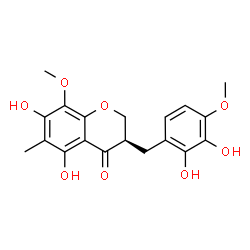 ChemSpider 2D Image | (3R)-3-(2,3-Dihydroxy-4-methoxybenzyl)-5,7-dihydroxy-8-methoxy-6-methyl-2,3-dihydro-4H-chromen-4-one | C19H20O8