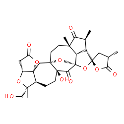 ChemSpider 2D Image | (1'S,2R,3'R,4S,7'R,9'R,10'S,13'S,15'R,18'S,19'S,21'S,25'S)-13'-Hydroxy-9'-(hydroxymethyl)-4,9',19',21'-tetramethyldihydro-5H,5'H,14'H,20'H-spiro[furan-2,17'-[4,8,16,24]tetraoxaheptacyclo[13.8.1.1~15,1
8~.0~1,13~.0~3,7~.0~3,10~.0~21,25~]pentacosane]-5,5',14',20'-tetrone | C29H36O11