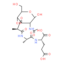 ChemSpider 2D Image | (2S)-2-{[(2S)-2-{[(2R)-2-{[3-Acetamido-2,5-dihydroxy-6-(hydroxymethyl)tetrahydro-2H-pyran-4-yl]oxy}propanoyl]amino}propanoyl]amino}pentanedioic acid | C19H31N3O12