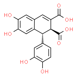 ChemSpider 2D Image | (1R,2S)-1-(3,4-Dihydroxyphenyl)-6,7-dihydroxy-1,2-dihydro-2,3-naphthalenedicarboxylic acid | C18H14O8