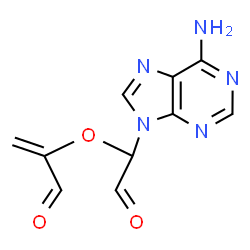 ChemSpider 2D Image | 2-[1-(6-Amino-9H-purin-9-yl)-2-oxoethoxy]acrylaldehyde | C10H9N5O3