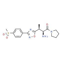 ChemSpider 2D Image | (2S,3S)-3-{3-[4-(METHYLSULFONYL)PHENYL]-1,2,4-OXADIAZOL-5-YL}-1-OXO-1-PYRROLIDIN-1-YLBUTAN-2-AMINE | C17H22N4O4S