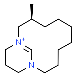 ChemSpider 2D Image | (3S)-3-Methyl-11-aza-1-azoniabicyclo[9.3.1]pentadec-1(15)-ene | C14H27N2