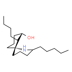 ChemSpider 2D Image | (6R,7S,8S)-7-Butyl-2-pentyl-1-azaspiro[5.5]undecan-8-ol | C19H37NO