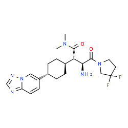 ChemSpider 2D Image | (2S,3S)-3-AMINO-4-(3,3-DIFLUOROPYRROLIDIN-1-YL)-N,N-DIMETHYL-4-OXO-2-(TRANS-4-[1,2,4]TRIAZOLO[1,5-A]PYRIDIN-6-YLCYCLOHEXYL)BUTANAMIDE | C22H30F2N6O2