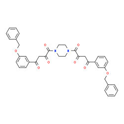 ChemSpider 2D Image | 1,1'-(1,4-Piperazinediyl)bis{4-[3-(benzyloxy)phenyl]-1,2,4-butanetrione} | C38H34N2O8