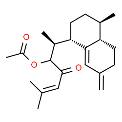 ChemSpider 2D Image | (2S)-6-Methyl-2-[(1S,4R,4aS)-4-methyl-7-methylene-1,2,3,4,4a,5,6,7-octahydro-1-naphthalenyl]-4-oxo-5-hepten-3-yl acetate | C22H32O3