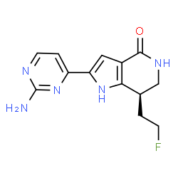 ChemSpider 2D Image | (7R)-2-(2-Amino-4-pyrimidinyl)-7-(2-fluoroethyl)-1,5,6,7-tetrahydro-4H-pyrrolo[3,2-c]pyridin-4-one | C13H14FN5O