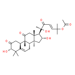 ChemSpider 2D Image | (1S,4R,9beta,16alpha,20S,23E)-1,16,20-Trihydroxy-9,10,14-trimethyl-2,11,22-trioxo-4,9-cyclo-9,10-secocholesta-5,23-dien-25-yl acetate | C32H46O8
