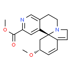 ChemSpider 2D Image | Methyl (4bS,6R)-6-methoxy-6,10,12,13-tetrahydro-5H-indolo[7a,1-a][2,6]naphthyridine-3-carboxylate | C18H20N2O3