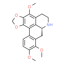 ChemSpider 2D Image | (7aR)-4,9,10-Trimethoxy-6,7,7a,8-tetrahydro-5H-[1,3]benzodioxolo[6,5,4-de]benzo[g]quinoline | C20H21NO5