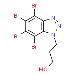 ChemSpider 2D Image | 3-(4,5,6,7-Tetrabromo-1H-benzotriazol-1-yl)-1-propanol | C9H7Br4N3O