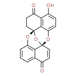 ChemSpider 2D Image | (1R,11R)-16-Hydroxy-2,12,21-trioxahexacyclo[9.9.1.1~1,13~.1~3,7~.0~11,23~.0~17,22~]tricosa-3(23),4,6,9,13(22),14,16-heptaene-8,18-dione | C20H12O6