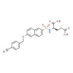 ChemSpider 2D Image | N-({6-[(4-Cyanobenzyl)oxy]-2-naphthyl}sulfonyl)-D-glutamic acid | C23H20N2O7S