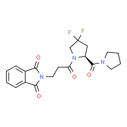 ChemSpider 2D Image | 2-{3-[(2S)-4,4-difluoro-2-(pyrrolidin-1-ylcarbonyl)pyrrolidin-1-yl]-3-oxopropyl}-isoindole-1,3(2H)-dione | C20H21F2N3O4